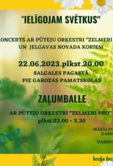 Pie Garozas pamatskolas koncerts "Ielīgojam svētkus" ar pūtēju orķestri "Zelmeri pro" un Jelgavas novada koriem