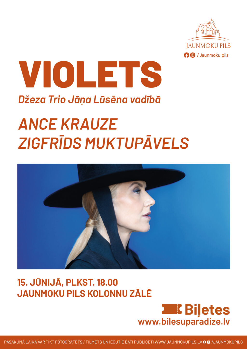 Jaunmoku pilī uzstāsies Ance Krauze un Zigfrīds Muktupāvels koncertprogrammā “VIOLETS”