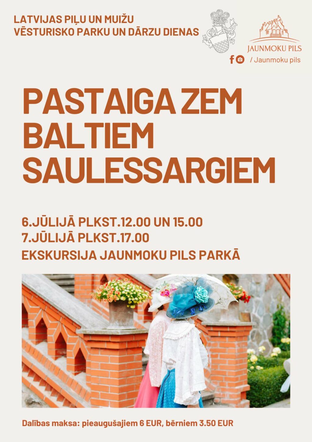 Vēsturisko parku un dārzu dienās Jaunmoku pils aicina uz pastaigu zem saulessargiem