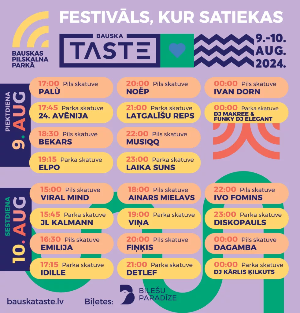 Viss, kas jāzina festivāla “Bauska TASTE 2024” apmeklētājiem