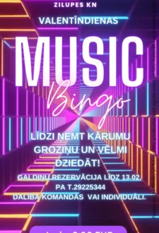 Valentīndienas pasākums "Music bingo" Zilupes KN