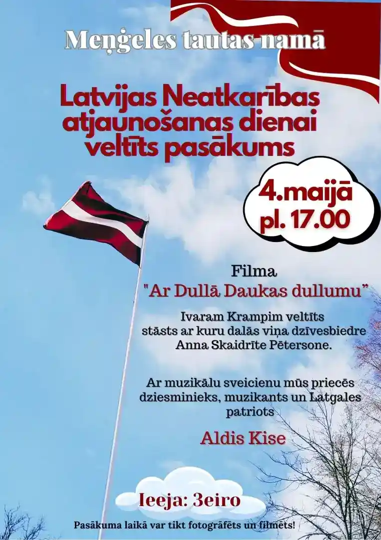 Latvijas Neatkarības atjaunošanas dienai veltīts pasākums Meņģelē