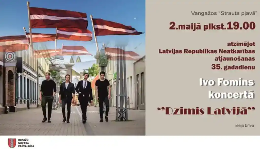 Ivo Fomins koncertā "Dzimis Latvijā" Strauta pļavā pie Vangažu pilsētas Kultūras nama