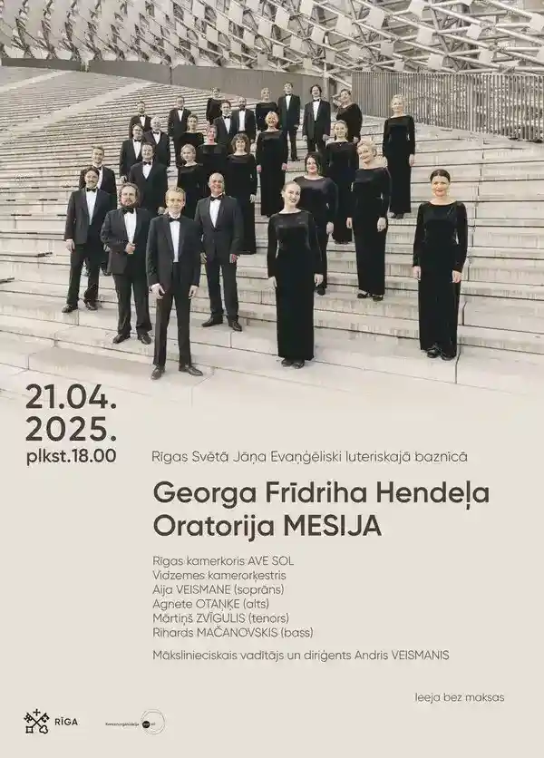 Georgs Fridrihs Hendelis. Oratorija MESIJA. Rīgas kamerkoris AVE SOL