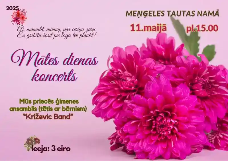 Mātes dienai veltīts koncerts ar ģimenes grupu “Križevic Band” Meņģelē