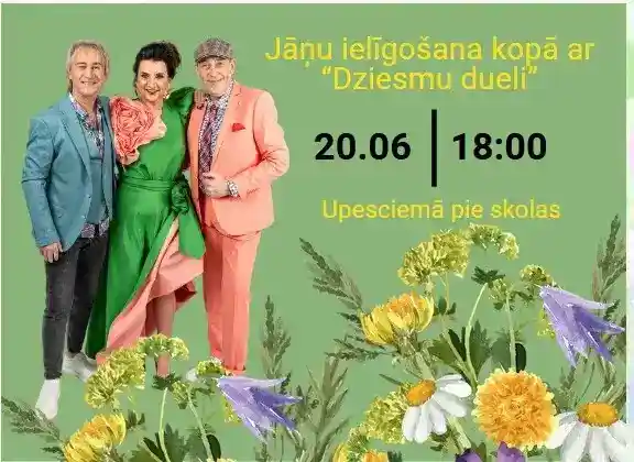 Jāņu ielīgošana kopā ar "Dziesmu dueli" pie Berģu Mūzikas un mākslas skolas