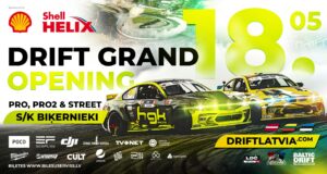 Latvijas drifta sezona 2025 startē ar grandiozu atklāšanu Biķerniekos