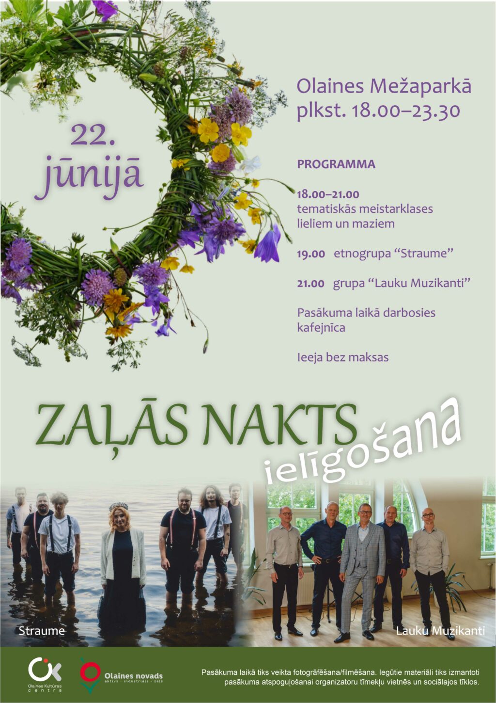 Ielīgošanas pasākums. Grupas “Straume” un “Lauku muzikanti”