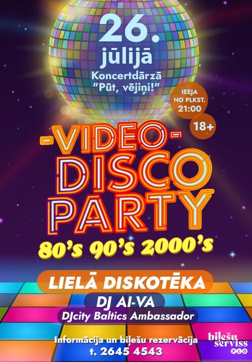 Lielā retro diskotēka // Video disco party/80s 90s 2000s/