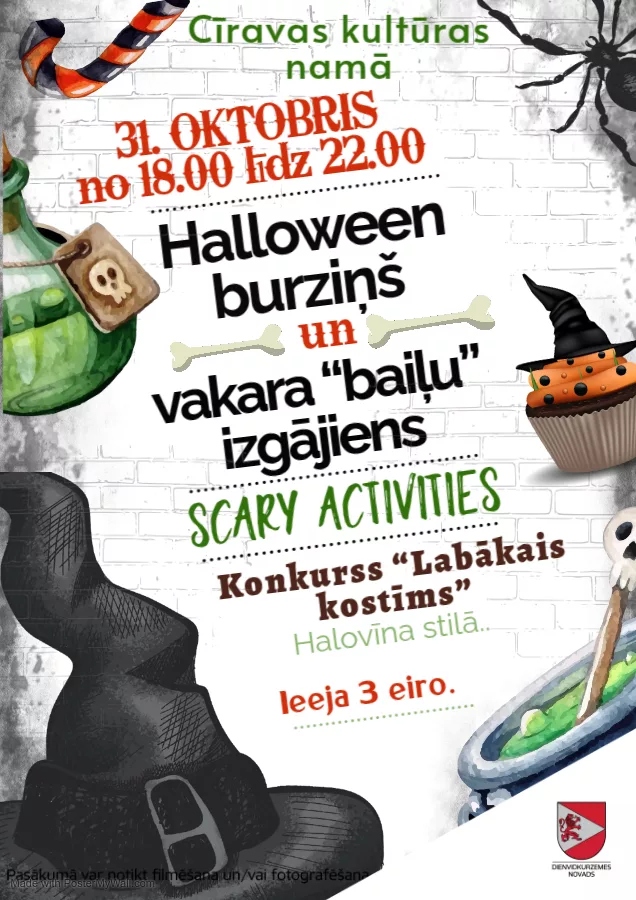 Helovīna burziņš un vakara “baiļu” izgājiens bērniem un jauniešiem