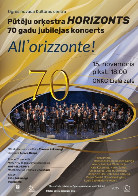 Pūtēju orķestra HORIZONTS 70 gadu jubilejas koncerts ALL’ORIZZONTE