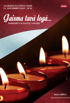 Pārdomu un sajūtu vakars "Gaisma tavā logā" Lauberē