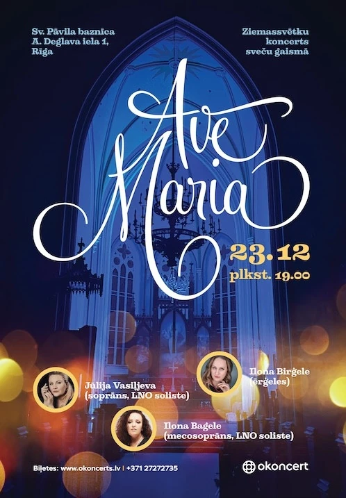 Ave Maria Ziemassvētku koncerts sveču gaismā