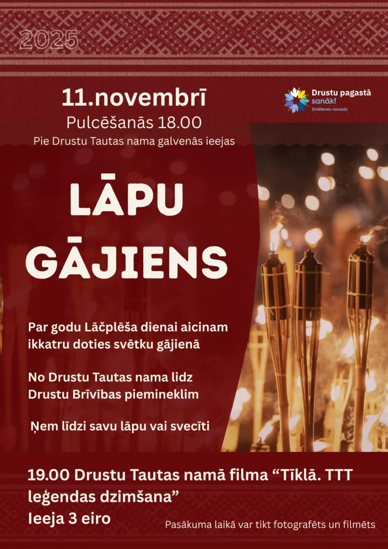 Lāpu gājiens un kino filma Drustos