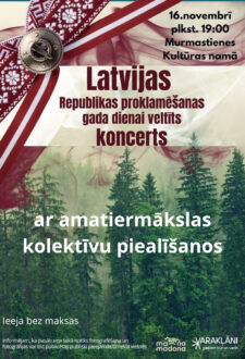 Latvijas Republikas proklamēšanas gada dienai veltīts koncerts Murmastienē