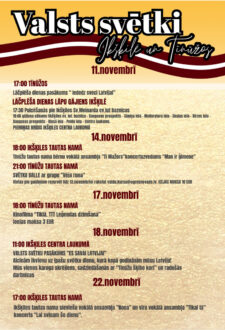 Lāčplēša dienas pasākums IEDEDZ SVECI LATVIJAI Tīnūžos