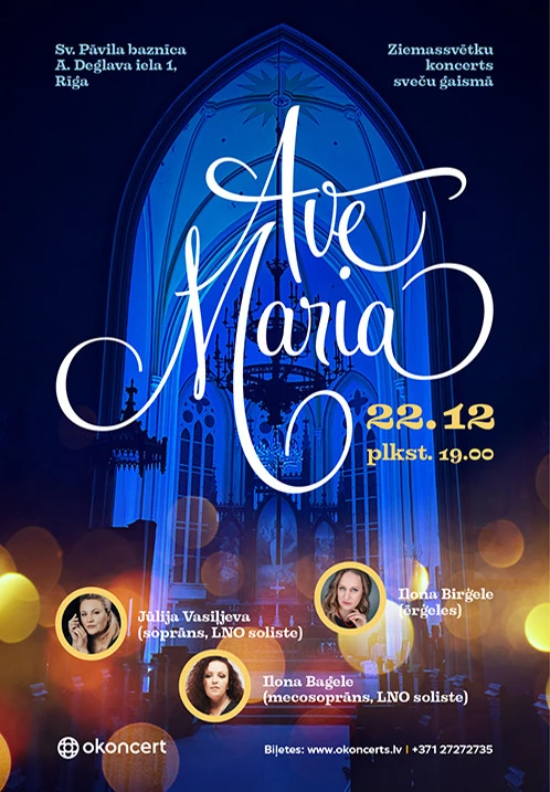 Papildkoncerts Ave Maria – Ziemassvētku koncerts sveču gaismā.