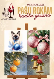 Art and Wine radošā meistarklase: Gleznojam 'Svētku noskaņa'