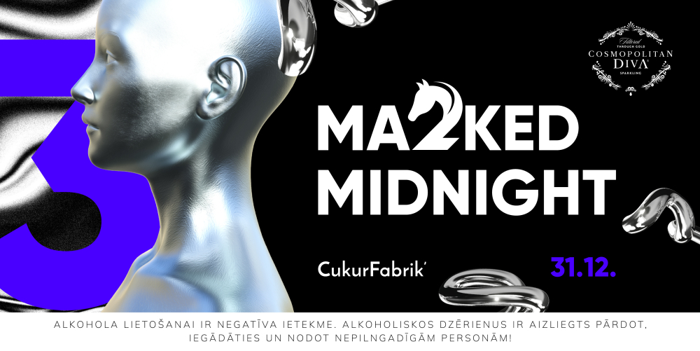 Masked midnight – Jaungada sagaidīšanas ballīte naktsklubā Cukurfabrik`
