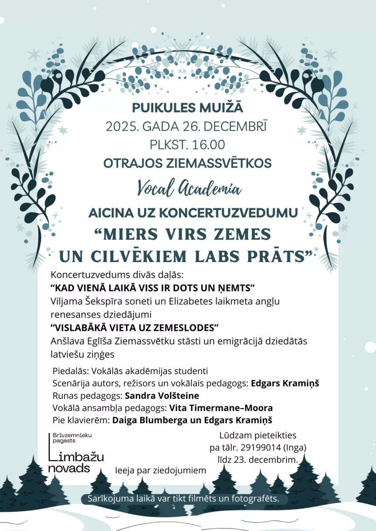 Koncerts – Miers virs zemes un cilvēkiem labs prāts