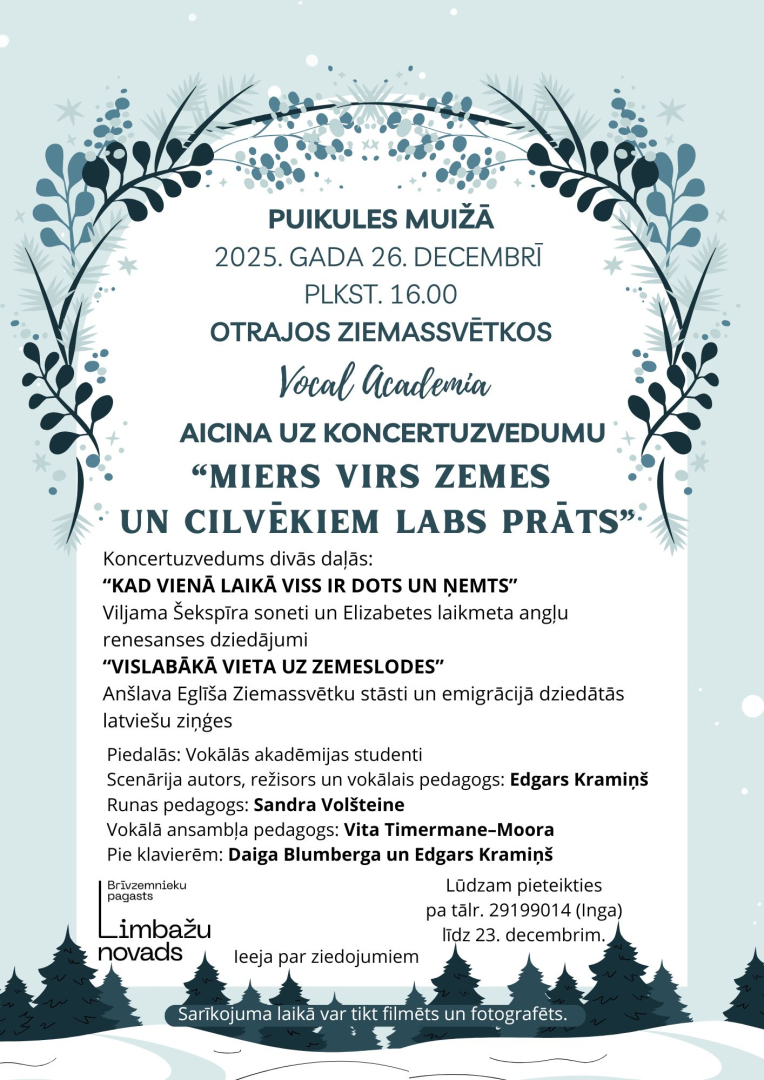 Koncerts – Miers virs zemes un cilvēkiem labs prāts