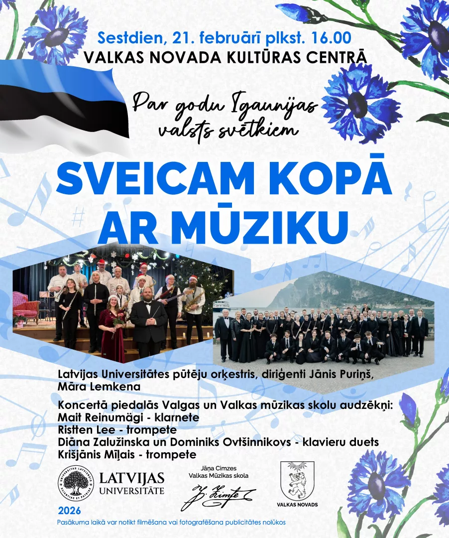 Igaunijas valsts svētkiem veltīts koncerts "Sveicam kopā ar mūziku"
