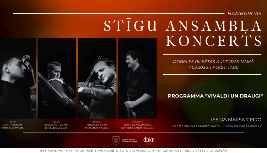 Hamburgas stīgu ansambļa koncerts “Vivaldi un draugi” Dobelē