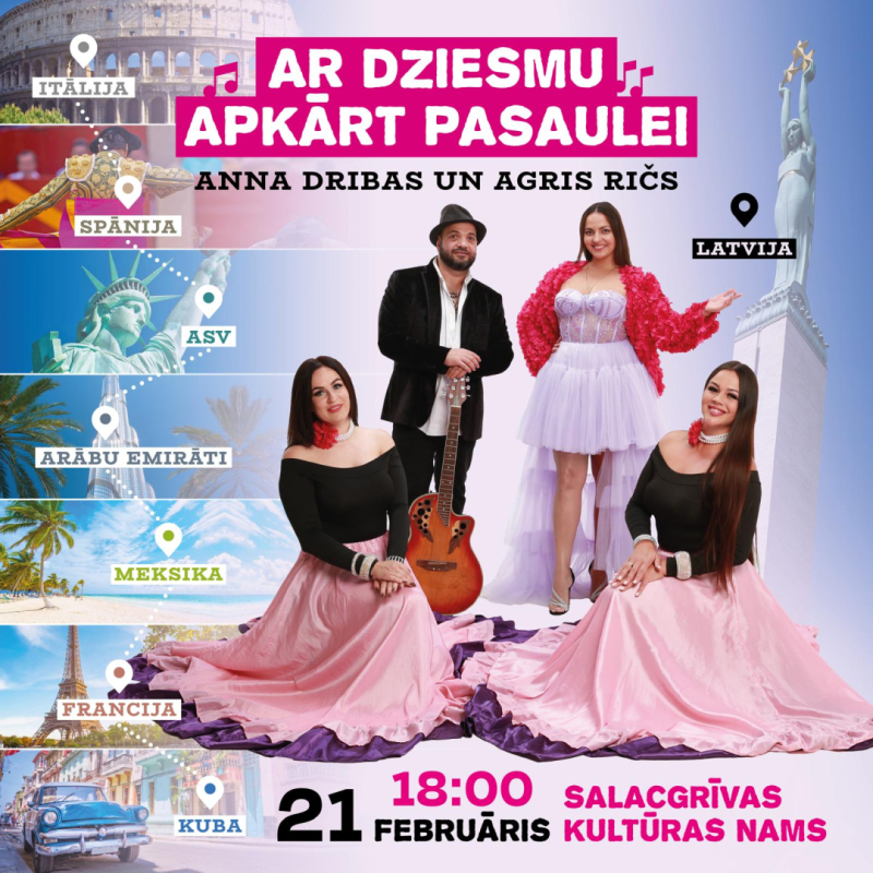 Koncerts – Ar dziesmu apkārt pasaulei