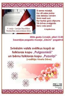 4.maijs – Latvijas Republikas Neatkarības atjaunošanas svētki Sausnējā