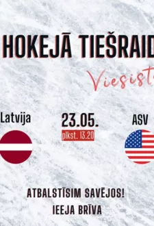 PČ hokejā tiešraides Pegaza Viesistabā. Latvija – ASV