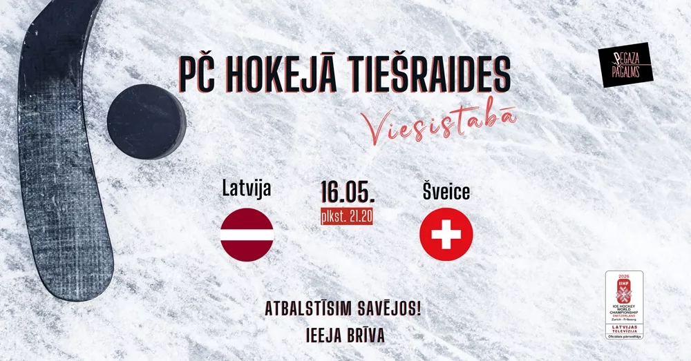 PČ hokejā tiešraides Pegaza Viesistabā. Latvija – Šveice