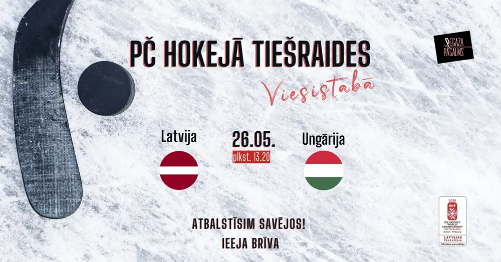 PČ hokejā tiešraides Pegaza Viesistabā. Latvija – Ungārija