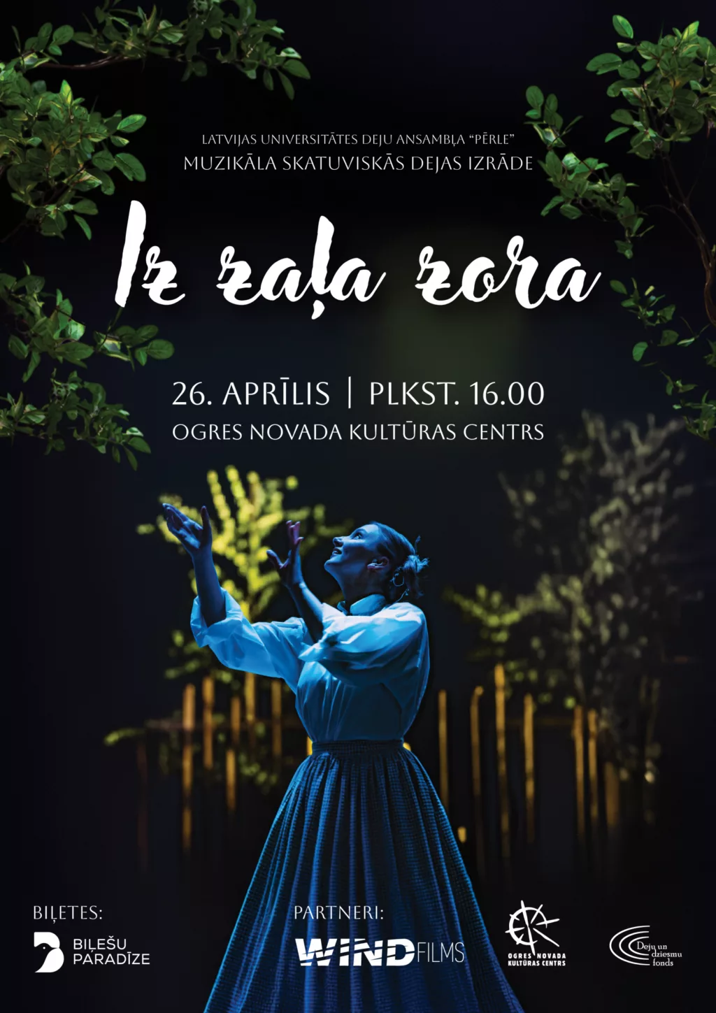 Muzikāla skatuviskās dejas izrāde “Iz zaļa zora”