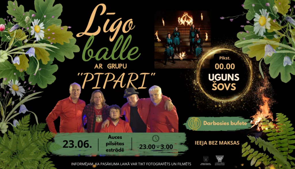 Līgo balle Aucē ar grupu “Pipari”