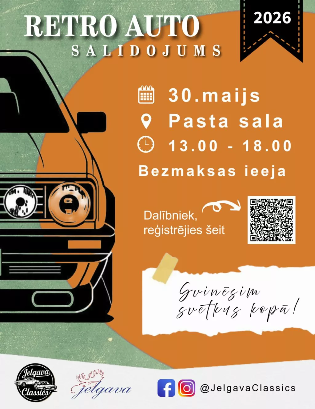 Retro auto salidojums Jelgavas pilsētas svētkos