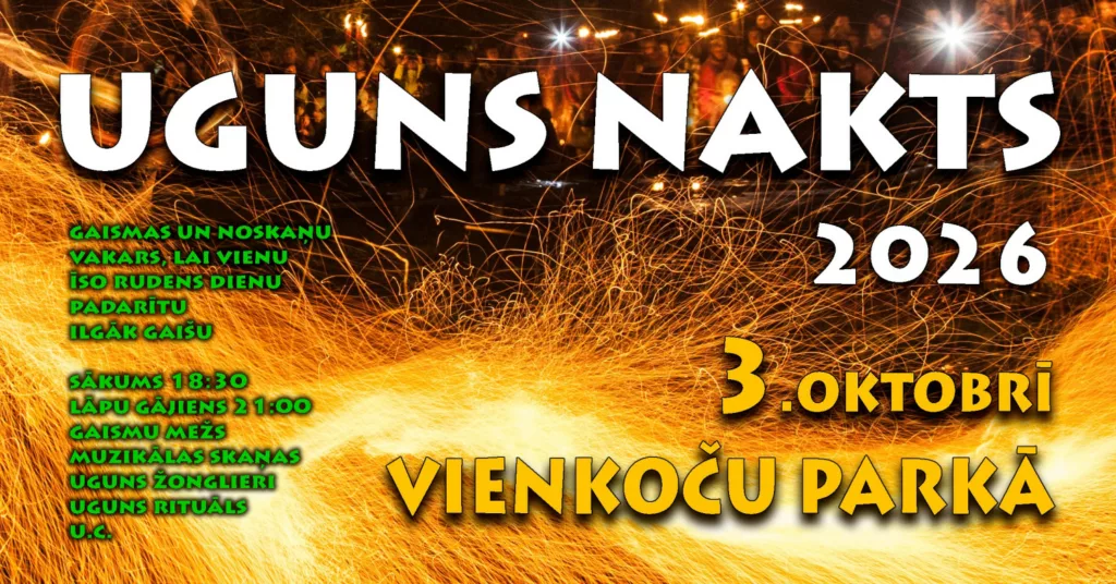 Uguns nakts Vienkoču parkā 2026