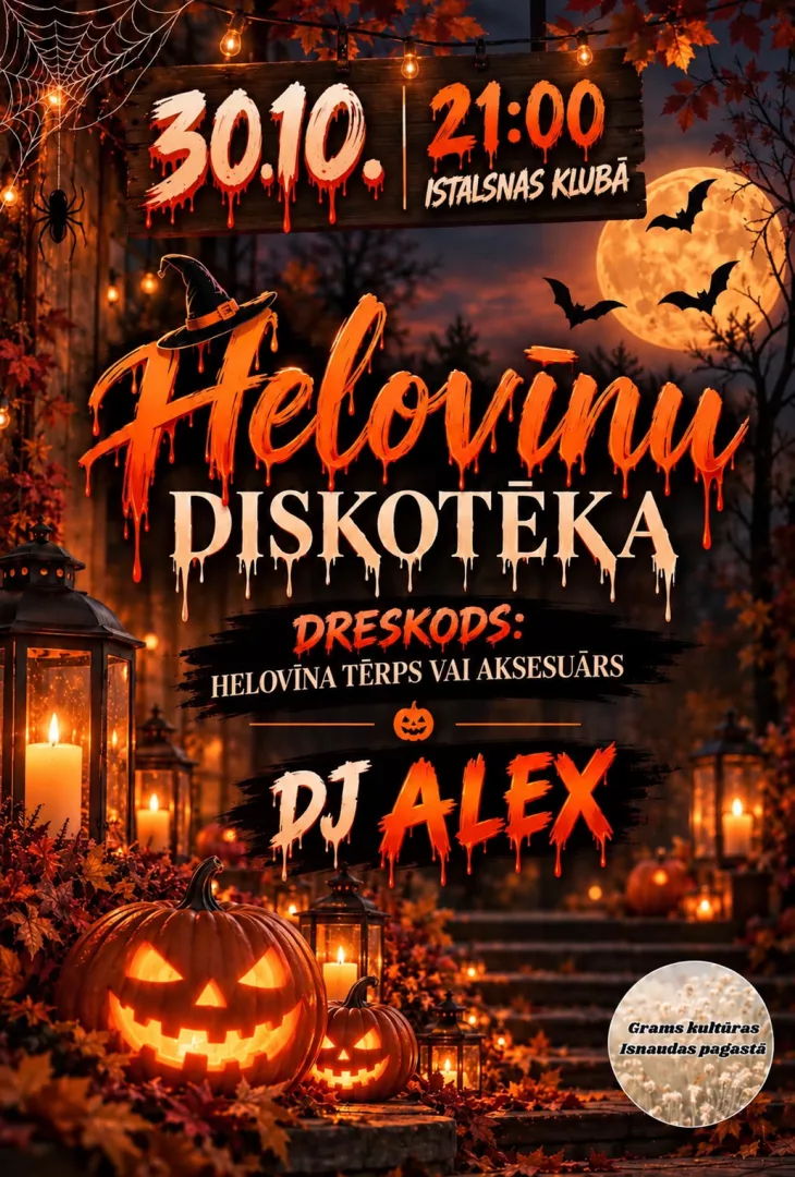 Helovīna diskotēka Istalsnas klubā